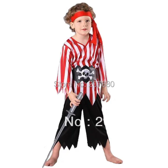 

Pirates Caribbean Cosplay Boy Clothing Halloween Costume For Kids Children gift Fancy dress