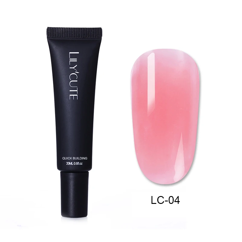 Only LC-04 LILYCUTE поли УФ-гель набор акриловый кристалл лак для ногтей набор лак для быстрого наращивания гель розовый, белый, прозрачный СВЕТОДИОДНЫЙ УФ-набор для ногтей - Цвет: Only LC-04