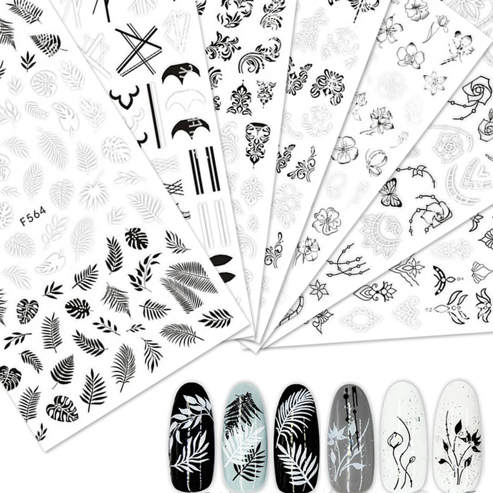 1 шт. водная наклейка и для ногтей зеленая Цветочная листочка простой летний