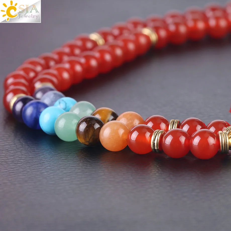 CSJA Japamala 108 Mala Beads 8 мм браслет из натурального камня Ловец снов кисточка Шарм