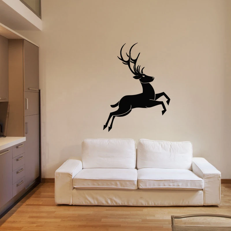 Новогодние товары Лось Книги по искусству стены Стикеры Семья гостиная спальня