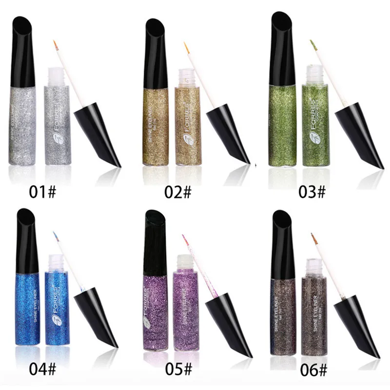 FaRRES Liquid Shimmer Eyes Liner Makeup Easy to Wear Pigment Gold Silver Waterproof |