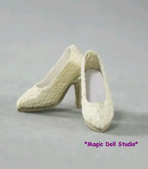 [FR081] новая модная кукольная обувь 12 дюймов # кремово-белая кружевная с высоким
