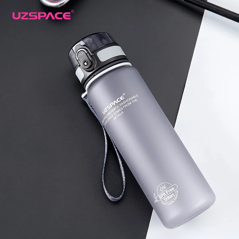 UZSPACE бутылка для воды 350/500/650/1000 мл Спортивные шейкер герметичная Тыква Кемпинг Пешие прогулки бутылка для воды кружки тритан пластиковая посуда для напитков BPA бесплатно