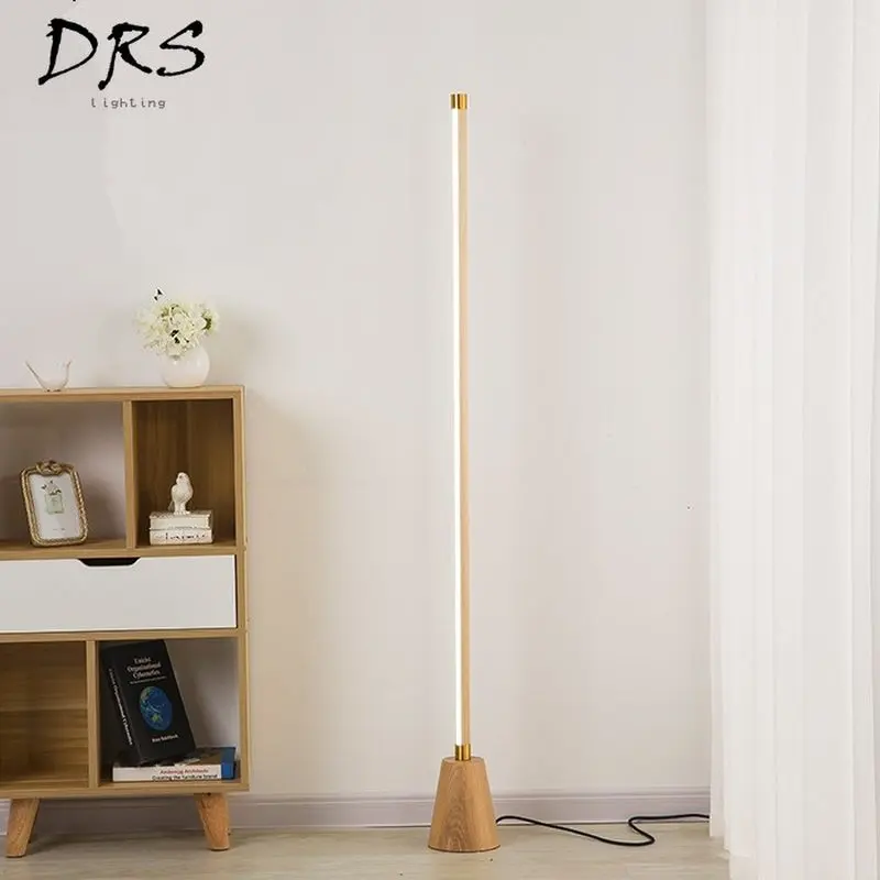 Ins Japanese Solid Wood Floor Lamp Simple Creative Led Living Room Standing Nordic Modern Lighting Home Decor | Лампы и освещение