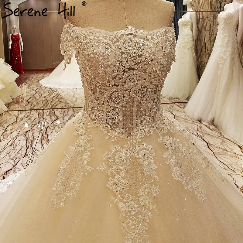 Свет Шампанское Бисер блестками Кружево свадебное платье Вышивка sexy Vestido De Noiva 2018|vestido de noiva|de noivabridal gown |