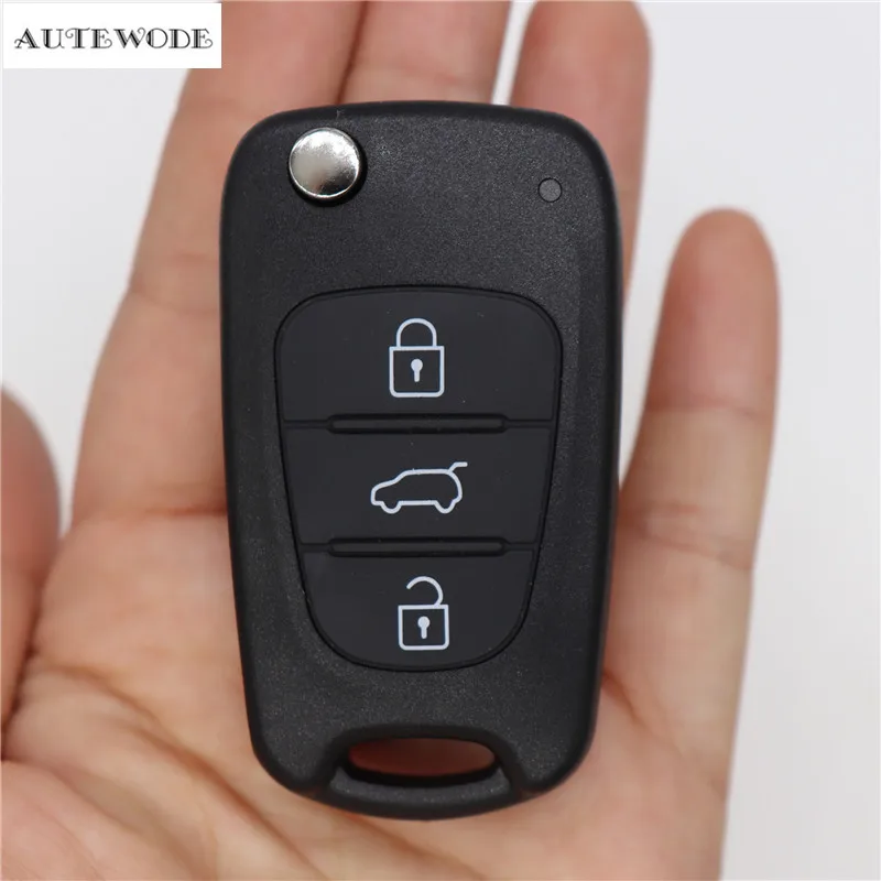 AUTEWODE 3 кнопки дистанционного флип ключа оболочки для Hyundai I20 I30 IX35 Avante Solaris KIA Rio K2 K5