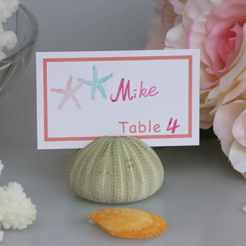 Бесплатная доставка (10 шт./лот) зеленая морская визитница для пляжа свадебный