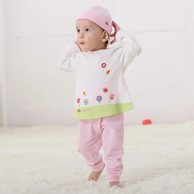 Футболка и штаны с высоким поясом для новорожденных мальчиков девочек комплект