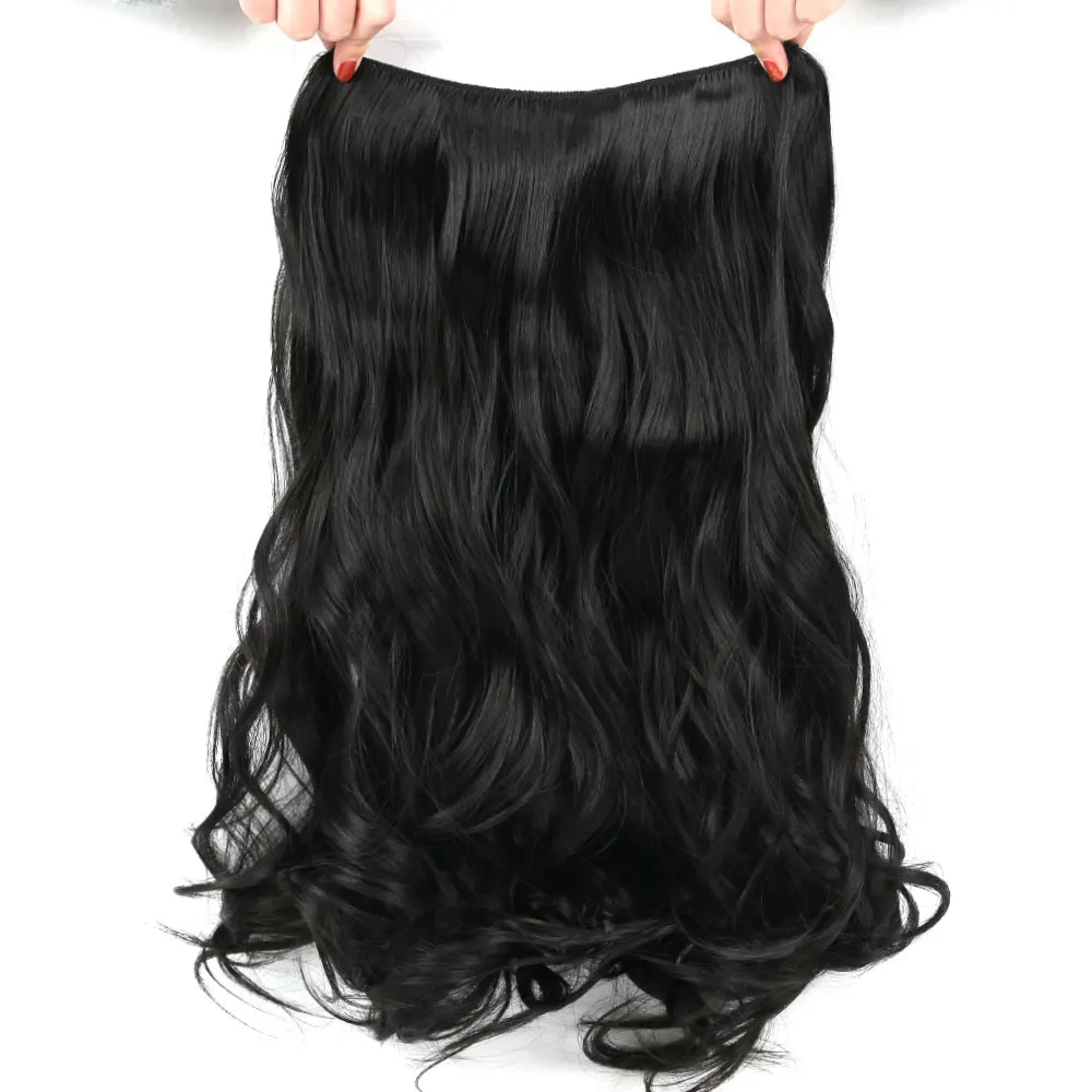 Pageup 20" Secret Fish Line Real Hair Extension One Piece Invisible Wire Wave Natural Blonde Synthetic Fake Hairpieces