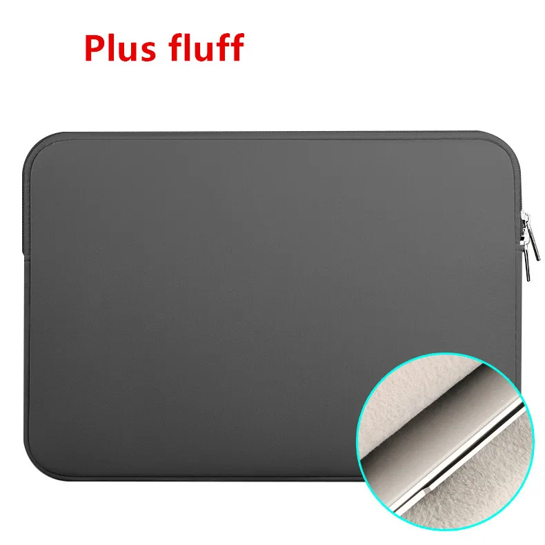 Мягкий чехол-сумка для ноутбука Macbook Air 11 12 14 15 15,6 Pro retina 11,6 13,3 дюймов сумки на молнии для Mac Book Pro 13+ пух - Цвет: Model 3 Grey