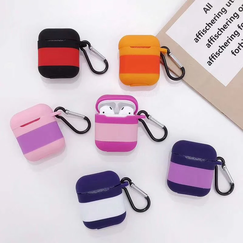 Мягкий силиконовый чехол для Airpods противоударный цветной наушников ультра