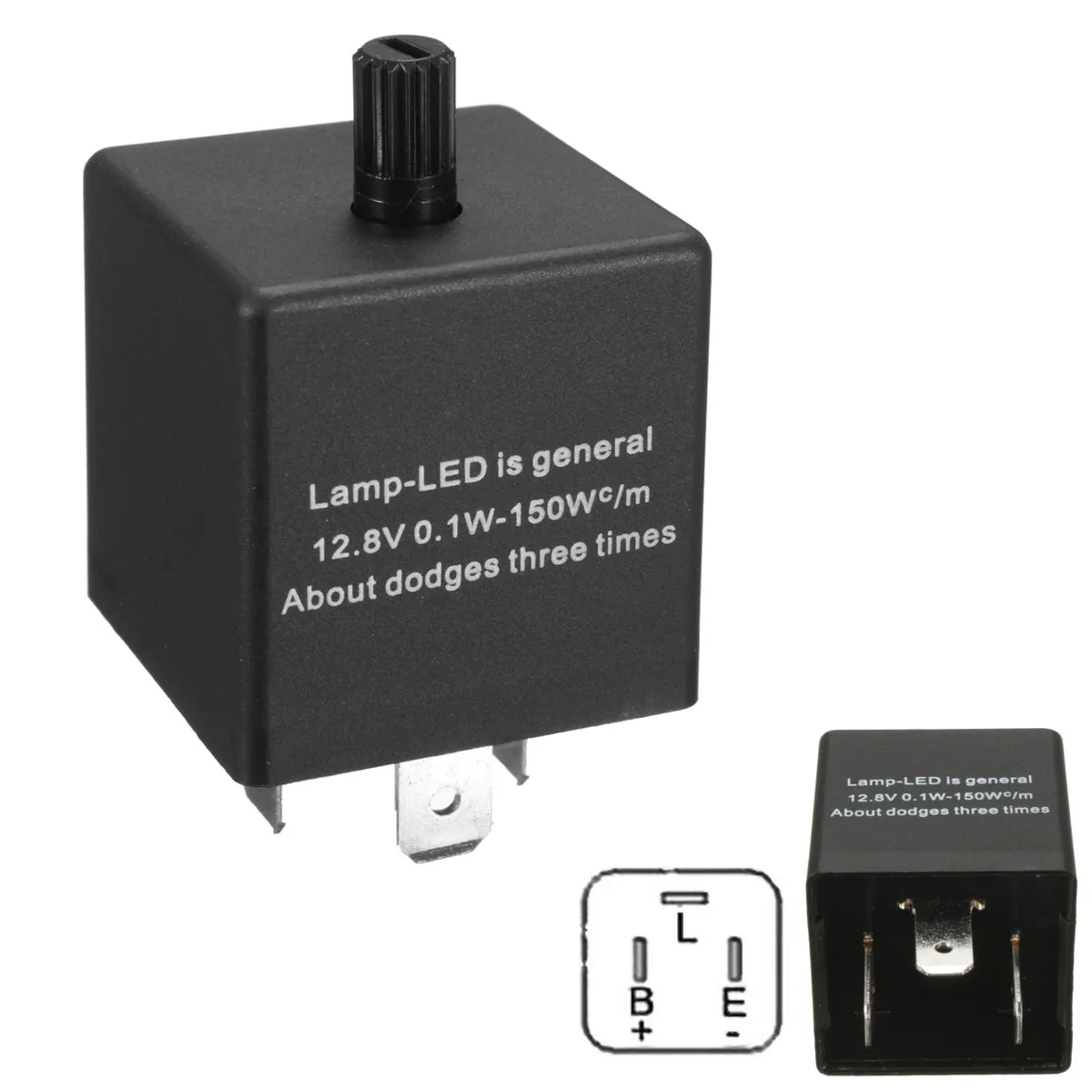 

12V 3Pins 0.02A to 20A Electronic LED Adjustable Flasher Relay For Turn Signal Light Blinker
