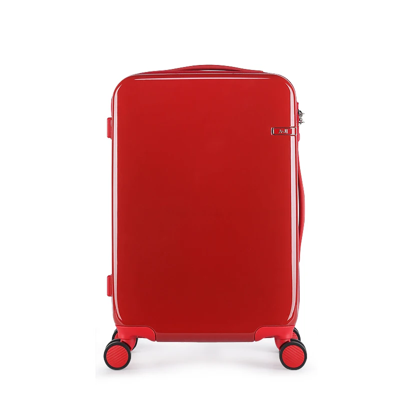 Mirror Red AJI женский красный чемодан для багажа тележка чехол Hardside PC TSA замок алюминиевый телескопическая ручка для переноски 2" 24" Свадьба - Цвет: Mirror Red