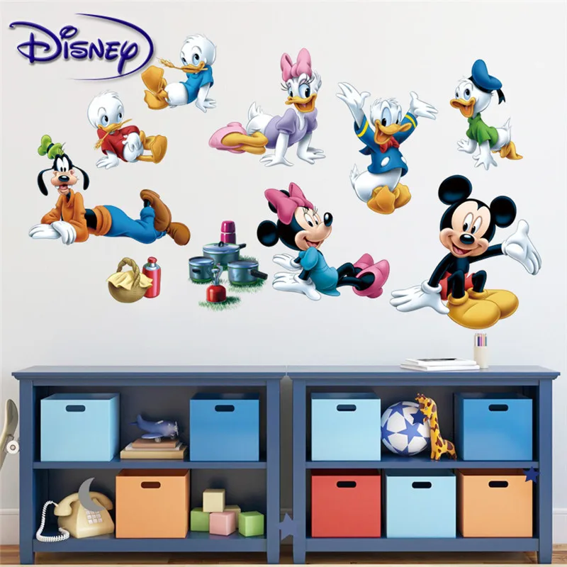 Disney Mickey Minnie Donald Duck Decorative Sticker Background Green Removable Self-adhesive Test Waterproof | Игрушки и хобби