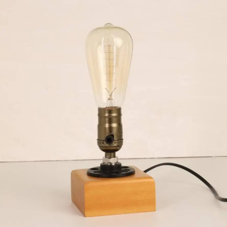 Новые маленькие настольные лампы из цельного дерева высокое качество E27