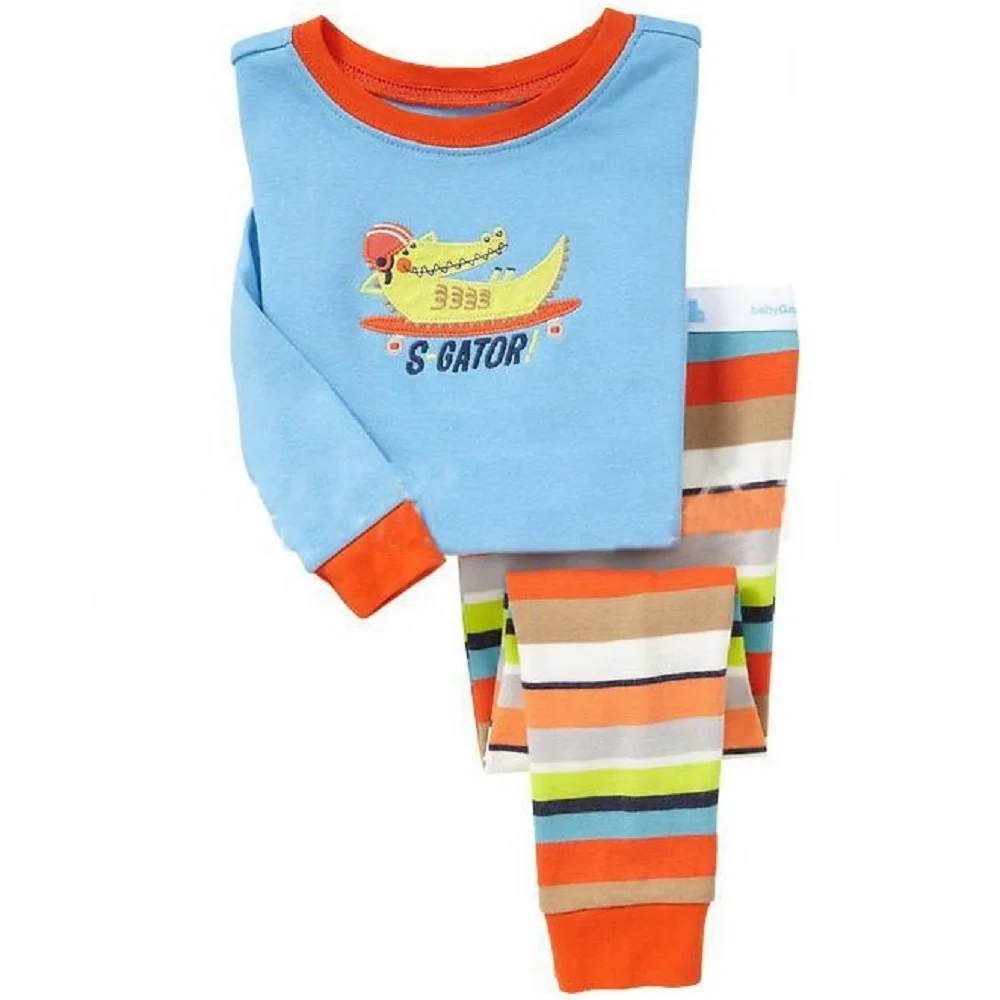 Пижамы с принтом Гатор для мальчиков От 2 до 7 лет хлопковый топ длинными рукавами
