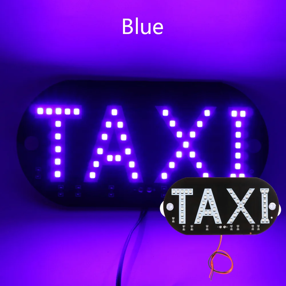 Blue 12 в такси светодиодный индикатор лобового стекла автомобиля кабины знак Красочный светодиодный лобовое стекло лампа для такси - Color: Blue