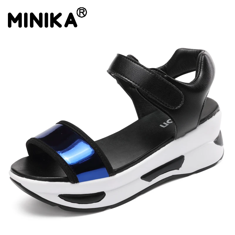 Minika/Новинка 2018 года Летняя женская повседневная обувь на толстой подошве