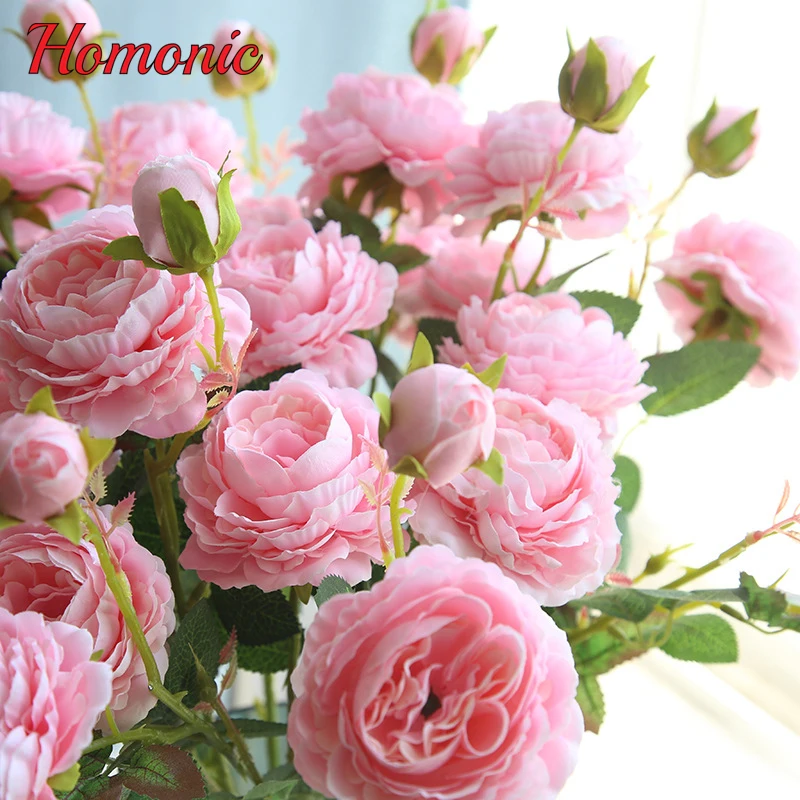 3 головки искусственный Западная Роза Ranunculus Романтический шелковые цветы