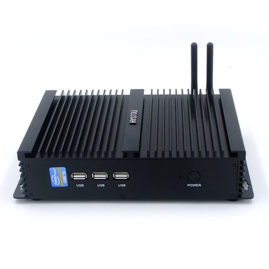 HYSTOU Мини компьютер без вентилятора мини ПК Windows 7 Core i5 4200U i7 5550U 2 * RS232 промышленный