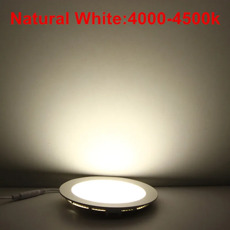 Luz descendente LED de 4W, 6W, 9W, 12W, 15W, 25W, Panel de luces de techo ultrafinas SMD 2835, blanco frío/Natural/cálido regulable