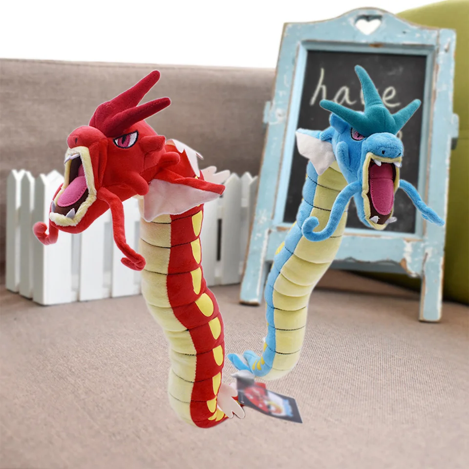 56-59 см 23-23,2 ''Мега Gyarados плюшевые игрушки блестящие Gyarados красный и синий дракон мягкая кукла Peluche Животное мультфильм аниме