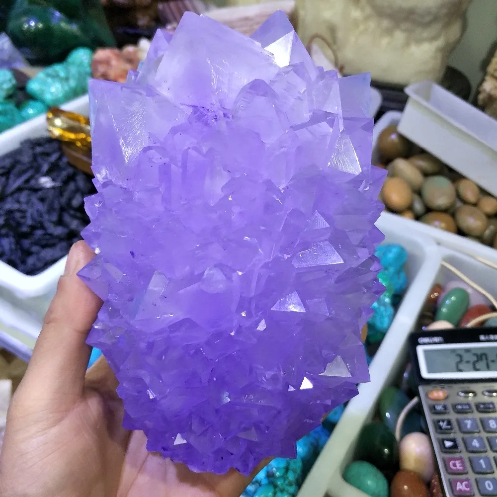 Горячее предложение! 900-1000g редких и красивый фиолетовый кварцевый кристалл с