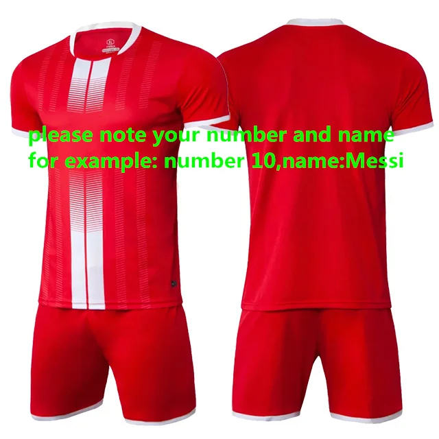 Custom name number5 Футбольные майки для взрослых и детей, комплекты одежды для футбола для мальчиков и девочек, детская Футбольная форма с коротким рукавом, футбольный спортивный костюм из Джерси - Цвет: Custom name number5