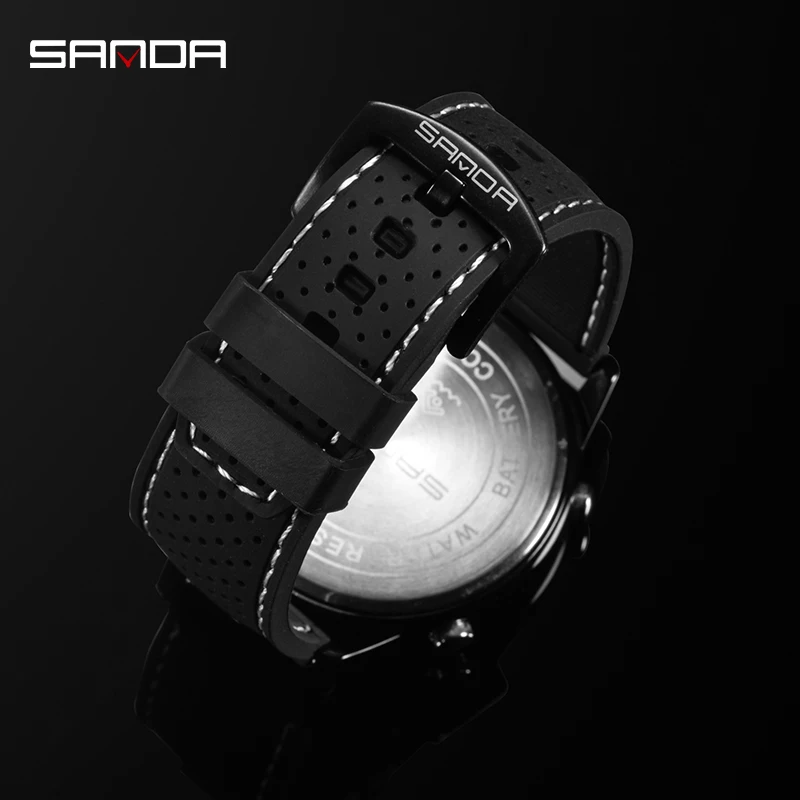 SANDA 411 корпус из нержавеющей стали цифровые мужские часы лучший бренд класса люкс