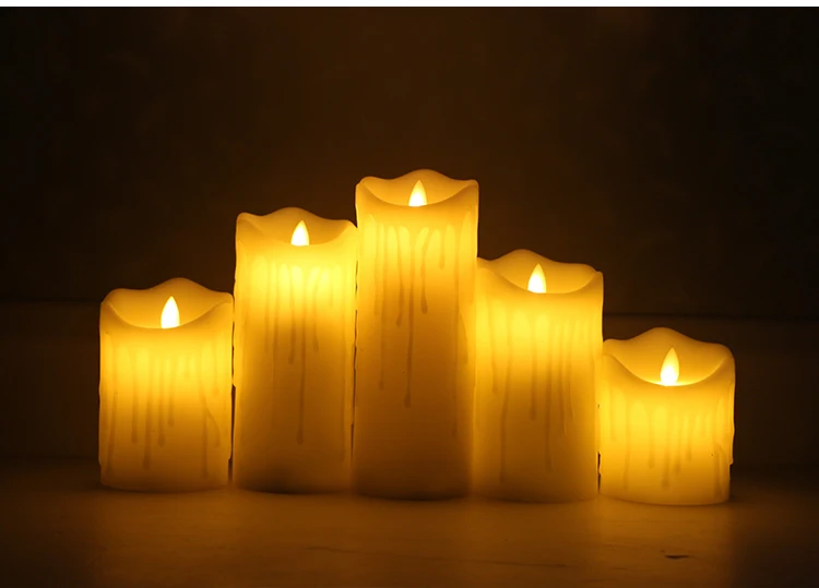 Настоящая восковая Светодиодная свеча беспламенная лампа с аккумулятором и