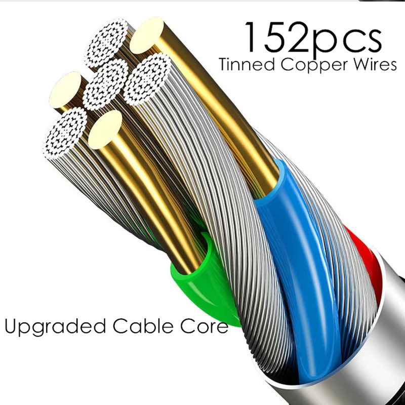 5A USB Cable 3 in 1 Fast Charging Fabric Braide Type C Micro USB Charger Cable Black Gold Wire Cord for Huawei Mate 20 P20 Pro