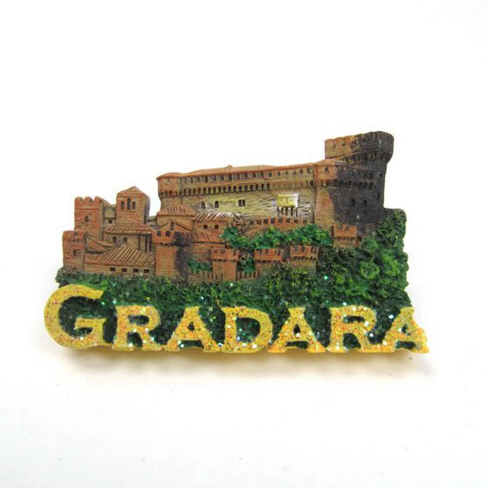 Yellow Италия Gradara туристические сувенирные магниты на холодильник красочные ручной работы 3D смолы холодильник магнитные наклейки домашний декор украшения - Цвет: Yellow