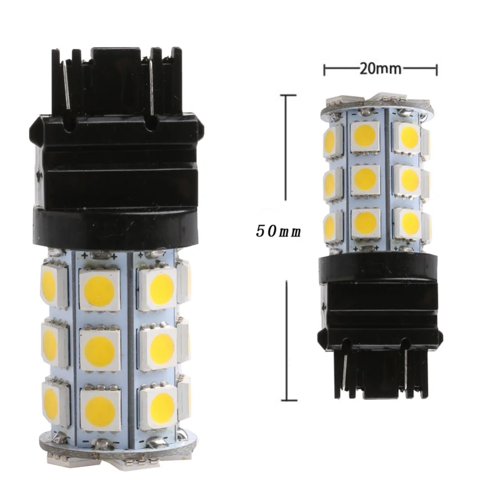 Светодиодный задний стоп сигнал поворота T25 3157 3156 27 SMD 5050 теплый белый свет