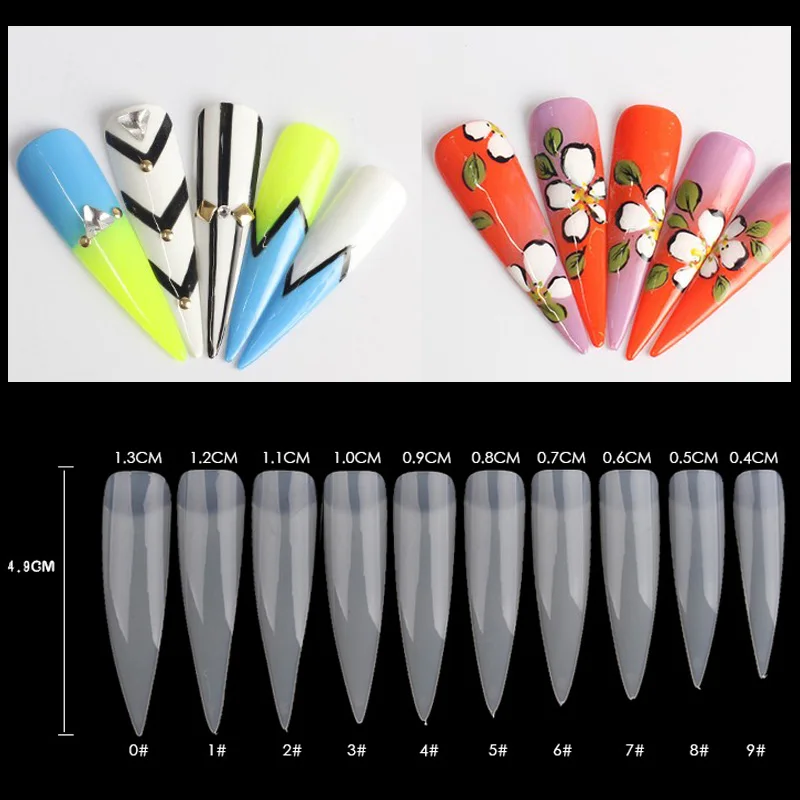 

500pcs/pack High Quality False Nail Art Tips Half Cover Artifical Acrylic Fake Nails White Natural Transparent 3 Colors Optional