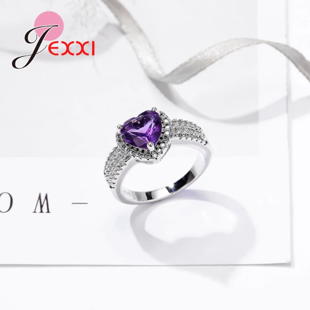 Высокое качество ювелирные изделия романтическое серебро 925 пробы с фиолетовым CZ