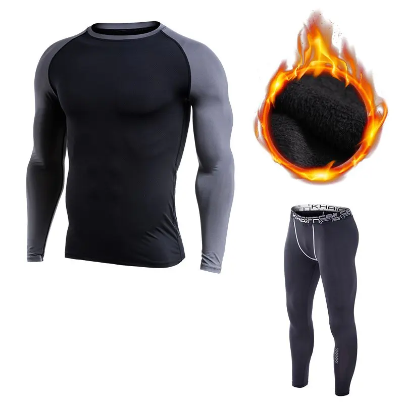 Для мужчин Спортивная костюм флис эластичные леггинсы для женщин колготки