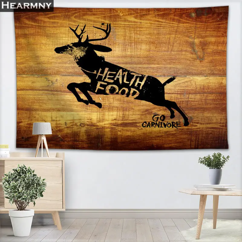 Настенный Гобелен HEARMNY с оленем листы домашние декоративные гобелены пляжное