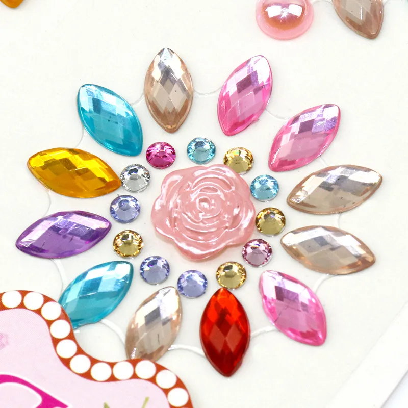 3D со стразами и жемчугом Цветочные стикеры наклейки случайных цветов на ноутбук