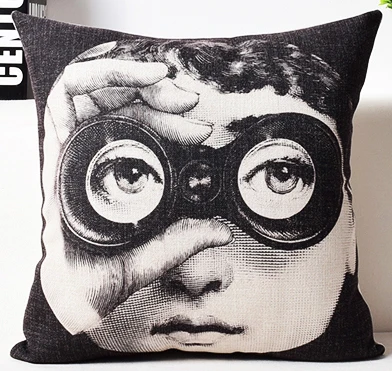 24 Fornasetti живопись лицо художественная Подушка Чехлы Европейский Винтаж красота лица глаза губы подушка «Корона» Чехол диван льняная наволочка - Цвет: 24