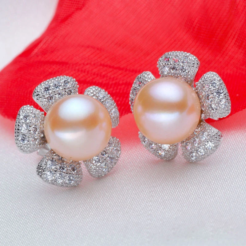 Серьги женские из серебра 925 пробы с пресноводным жемчугом | Украшения и