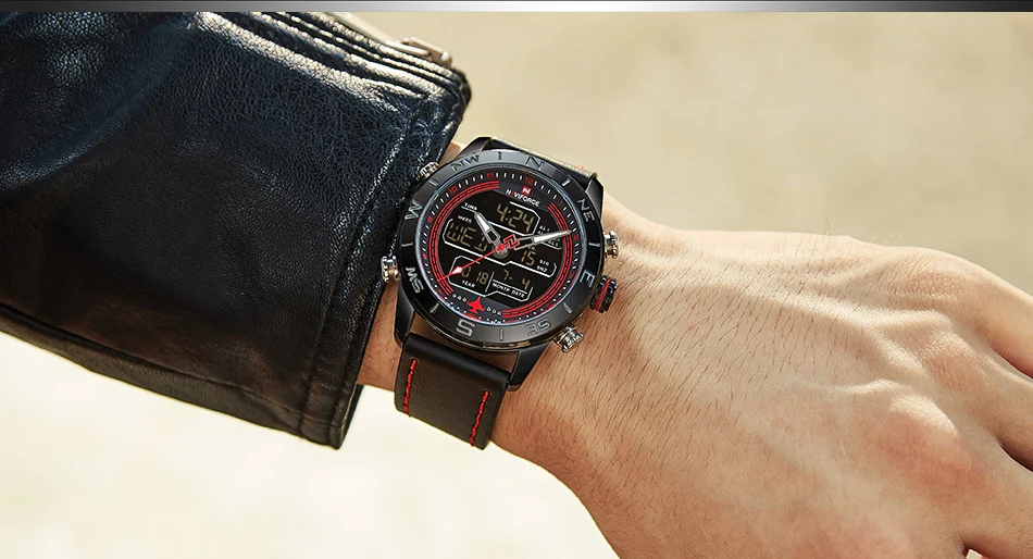 Новые мужские часы NAVIFORCE Топ люксовый бренд мужские модные спортивные часы мужские кожаные кварцевые аналоговые светодиодный часы Relogio Masculio
