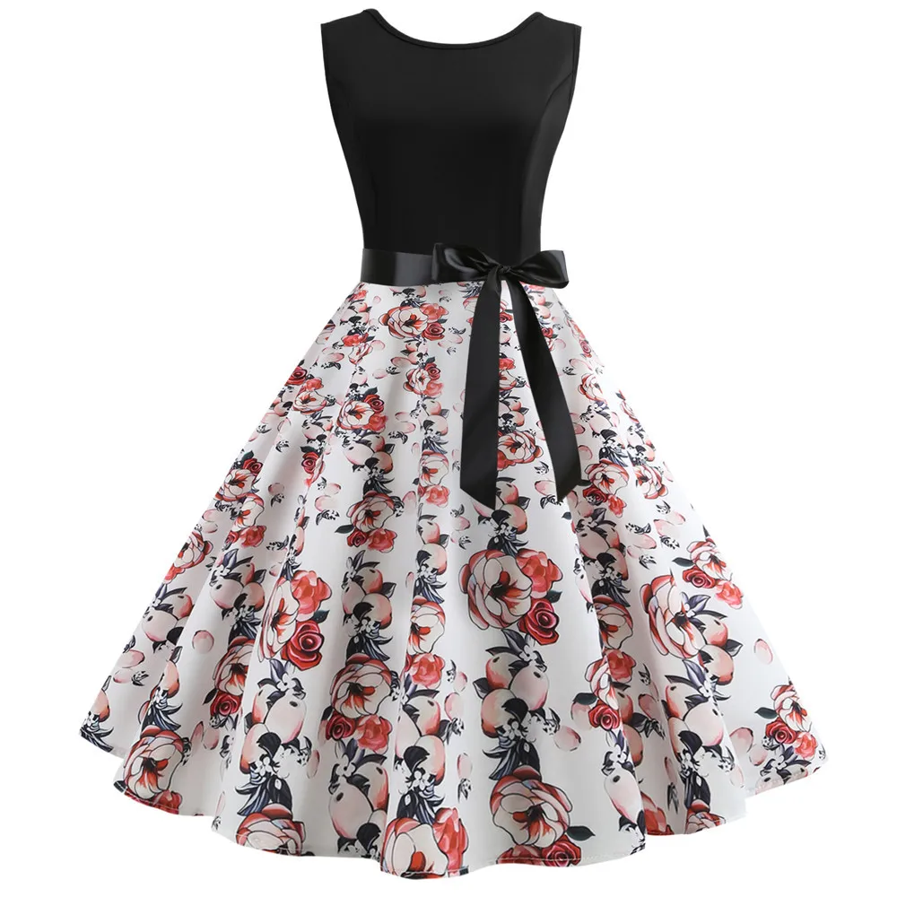 2020 свободное платье без рукавов вечерние платья винтажное с Сантой женская