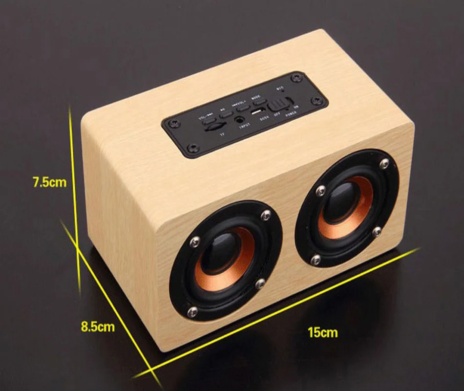 BesMoonsee беспроводной деревянный динамик портативный Bluetooth 3D двойной громкий s Surround