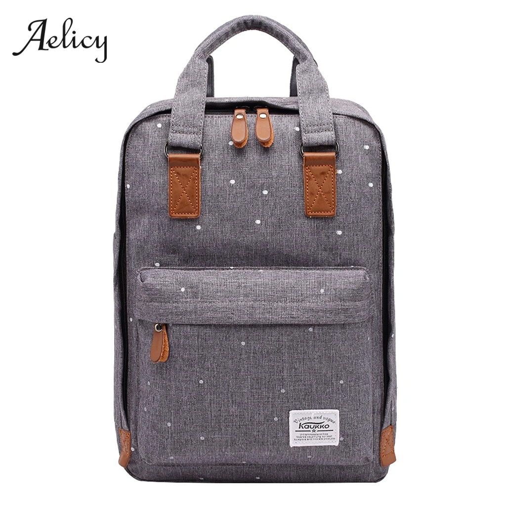 Мужской холщовый рюкзак Aelicy Серый Повседневный ранец для ноутбука 15 дюймов