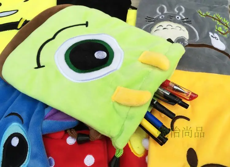 IVYYE 1PCS Stitch Anpanman Cartoon Drawstring Bags Cute Plush storage handbags makeup bag Coin Bundle Pocket Purses NEW