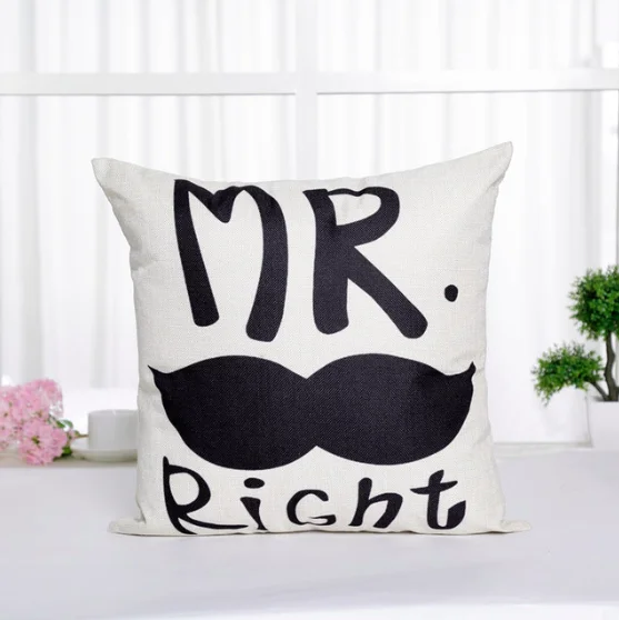 Mr Mrs Love You More наволочка для тела с кошачьим горлышком льняная кровати дивана