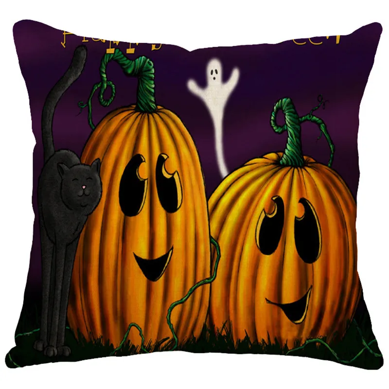 wholesale cushion cover Yellow Halloween Night Pumpkin Witch party pillow high quality home office decorative case | Дом и сад