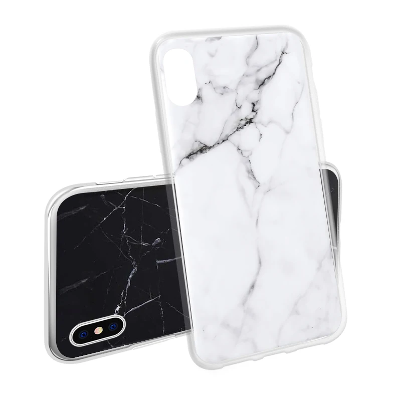 Винтажный Белый Черный Мраморный чехол с рисунком для телефона iPhone 5 6 6S X XR Plus