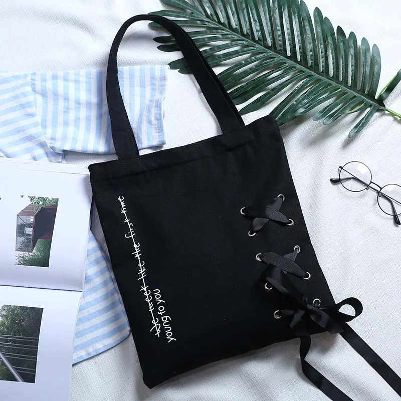 black shoulder bag Monsisy/ Холщовая Сумка-тоут для женщин, сумка для покупок, сверхмощная Повседневная сумка для путешествий, Студенческая женская сумка на плечо, сумка-мессенджер - Цвет: black shoulder bag